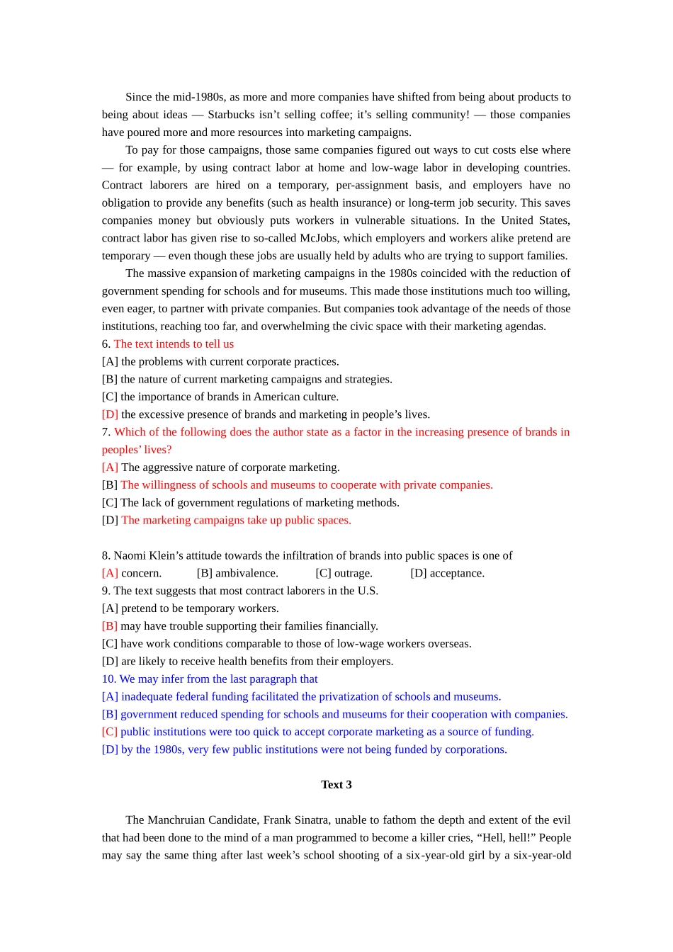 英语课堂测试 Unit 2Custom makes all things easy_第3页