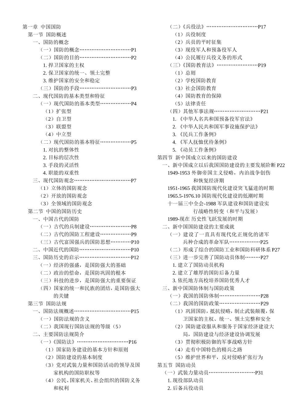 中国国防课程知识点梳理汇总_第1页