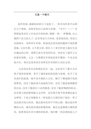 又是一个雨天 初中优秀作文