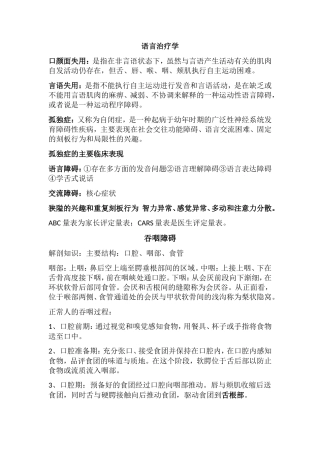 语言治疗学 吞咽障碍 知识点梳理汇总