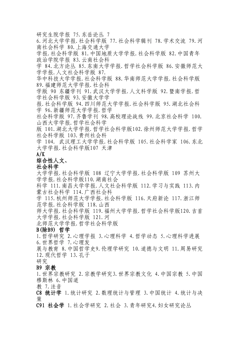 中文核心期刊目录第一编 哲学、社会学、政治、法律类_第2页