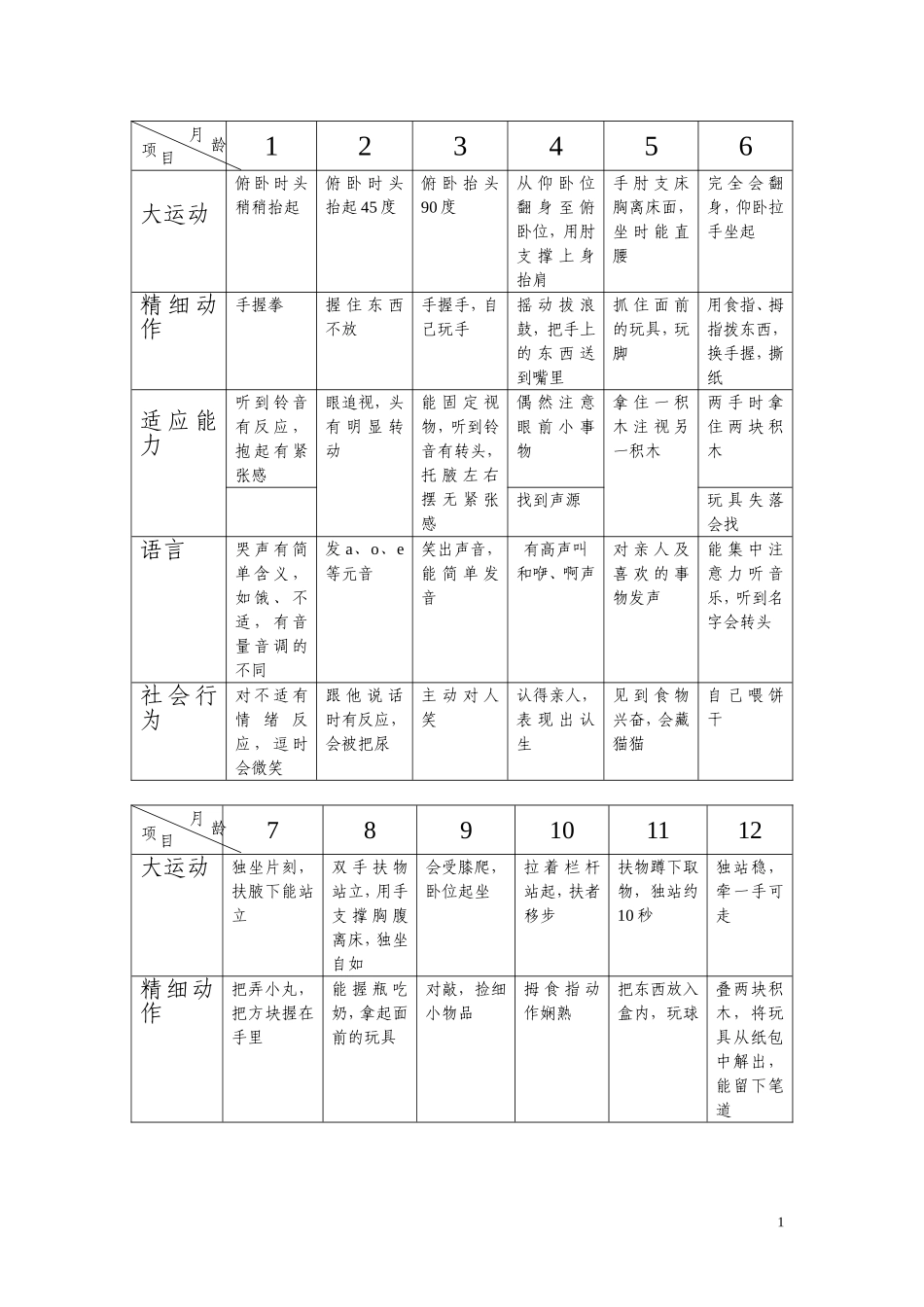 0-6岁儿童智能发展量化表_第1页