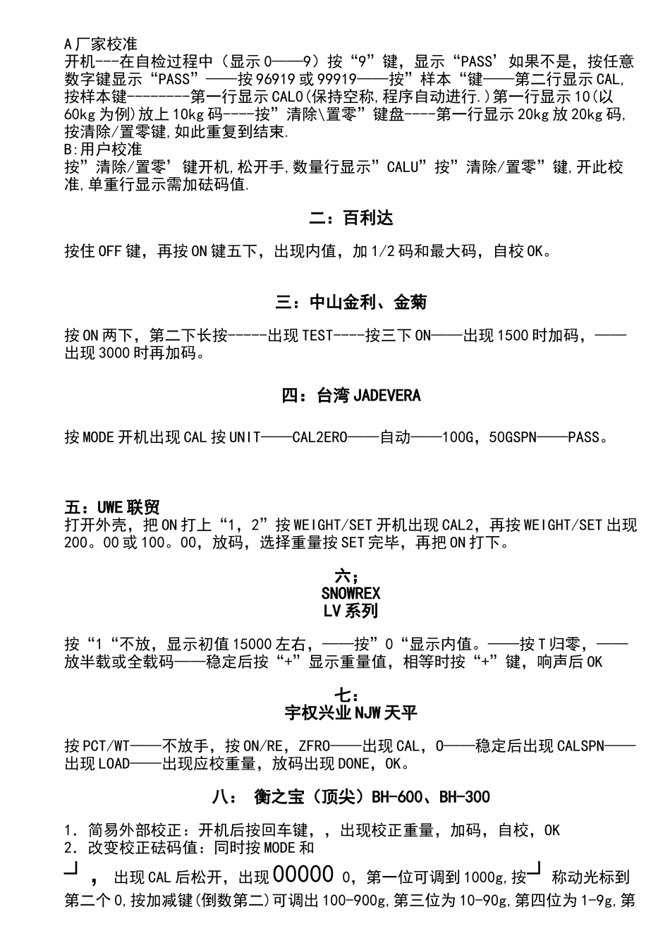 70种电子秤校准方法_第1页