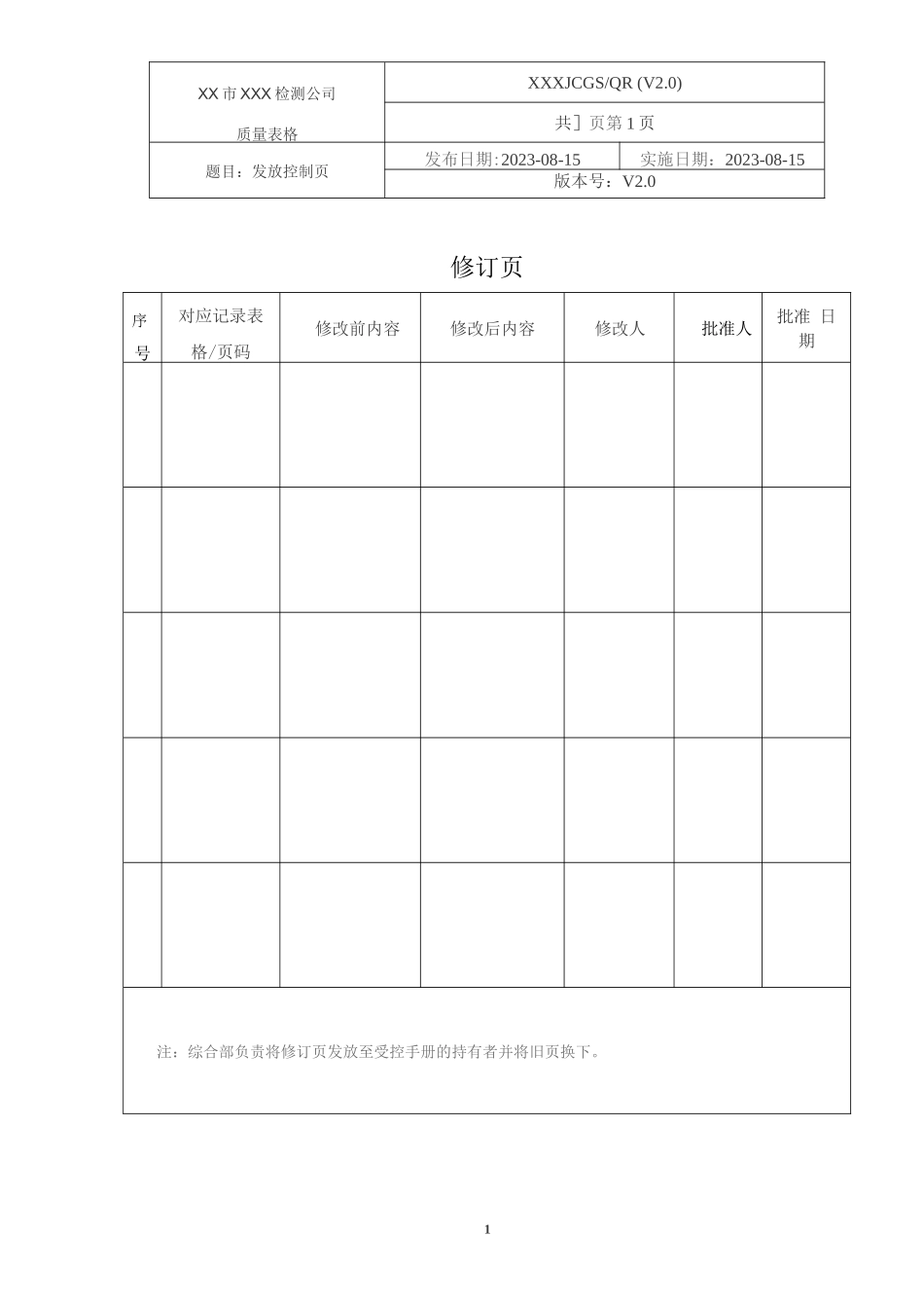2023年 新版评审准则质量记录手册表格汇编_第3页
