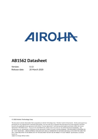 AB1562_Datasheet原版完整文件