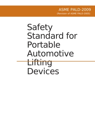 ASME+PALD-2009+便携式自动提升装置的安全标准