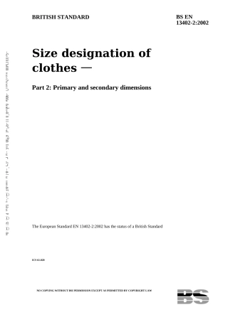 BS EN 13402-2-2002原版完整文件