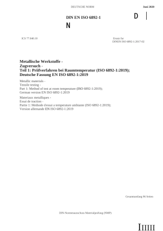 DIN EN ISO 6892-1-2020原版完整文件