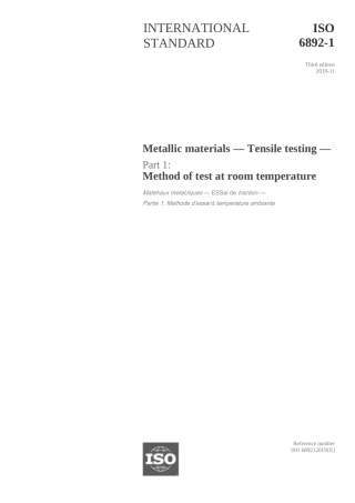 ISO 6892-1：2019原版完整文件