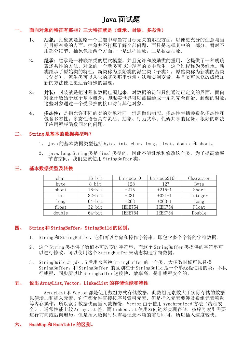 Java面试题完整版_第1页