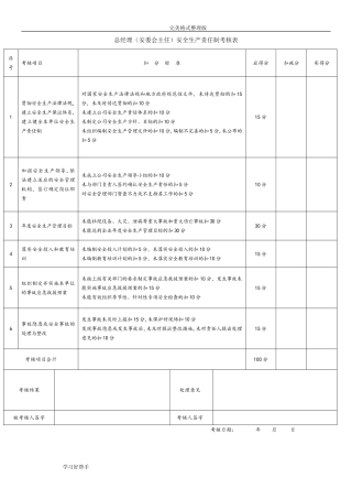 安全生产责任制考核表[全套]