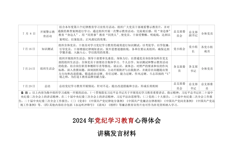 党纪学习教育学习计划安排表格（共五篇选择）_第3页