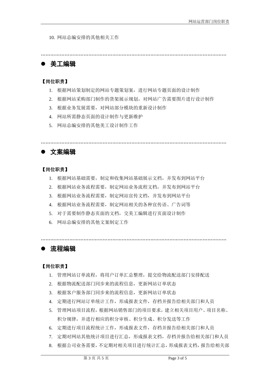 电子商务网站运营部门岗位职责_第3页
