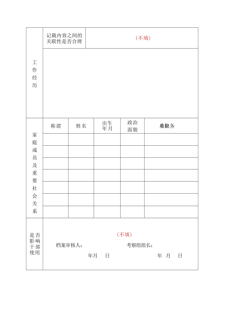 干部人事档案审核情况登记表_第2页