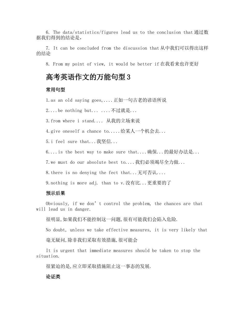 高考英语作文的万能句型_第2页