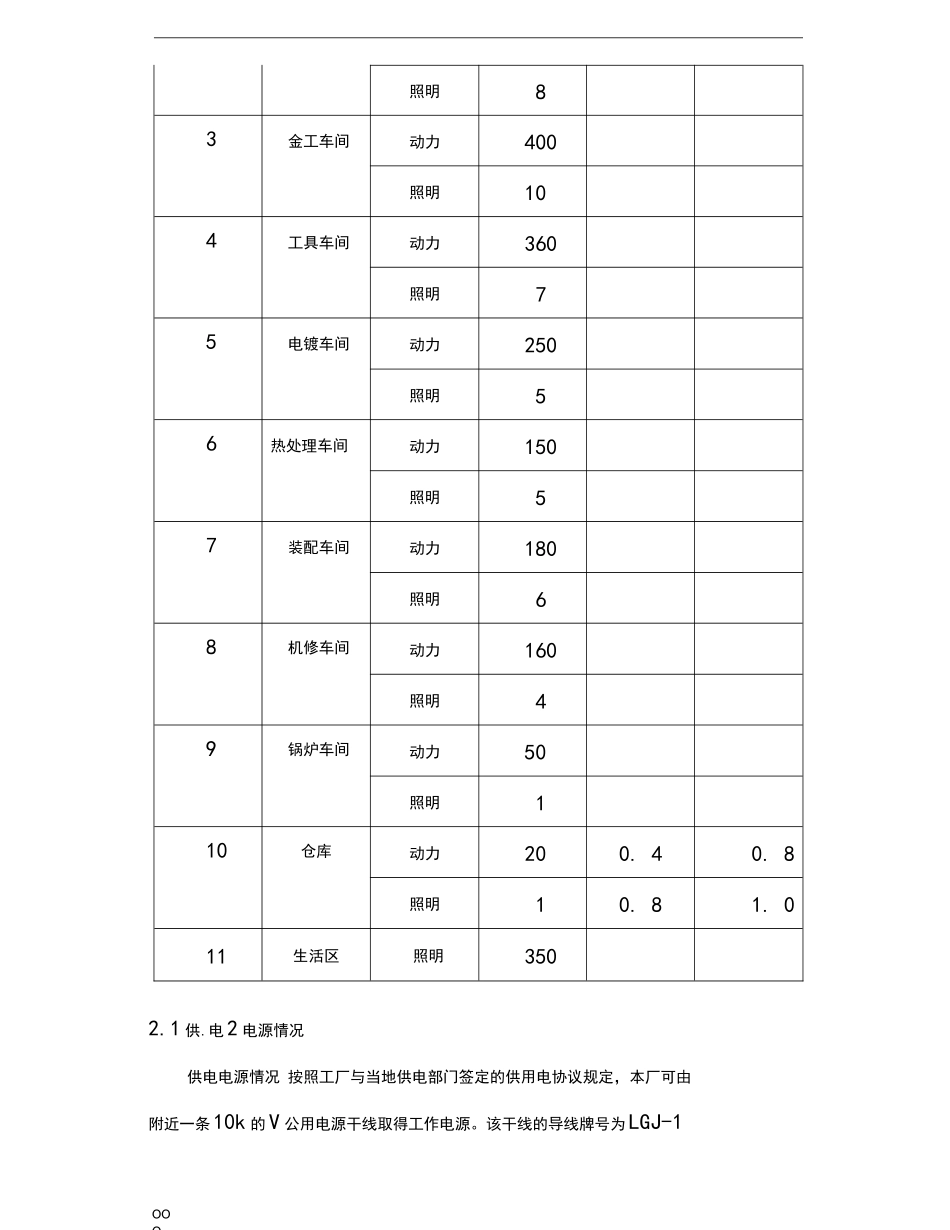 工厂供电课程设计-某机械厂供配电系统(优秀)_第3页