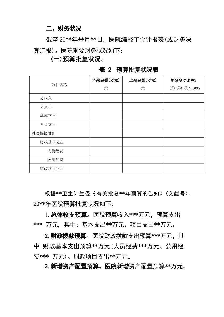 公立医院年度财务分析报告模板_第3页