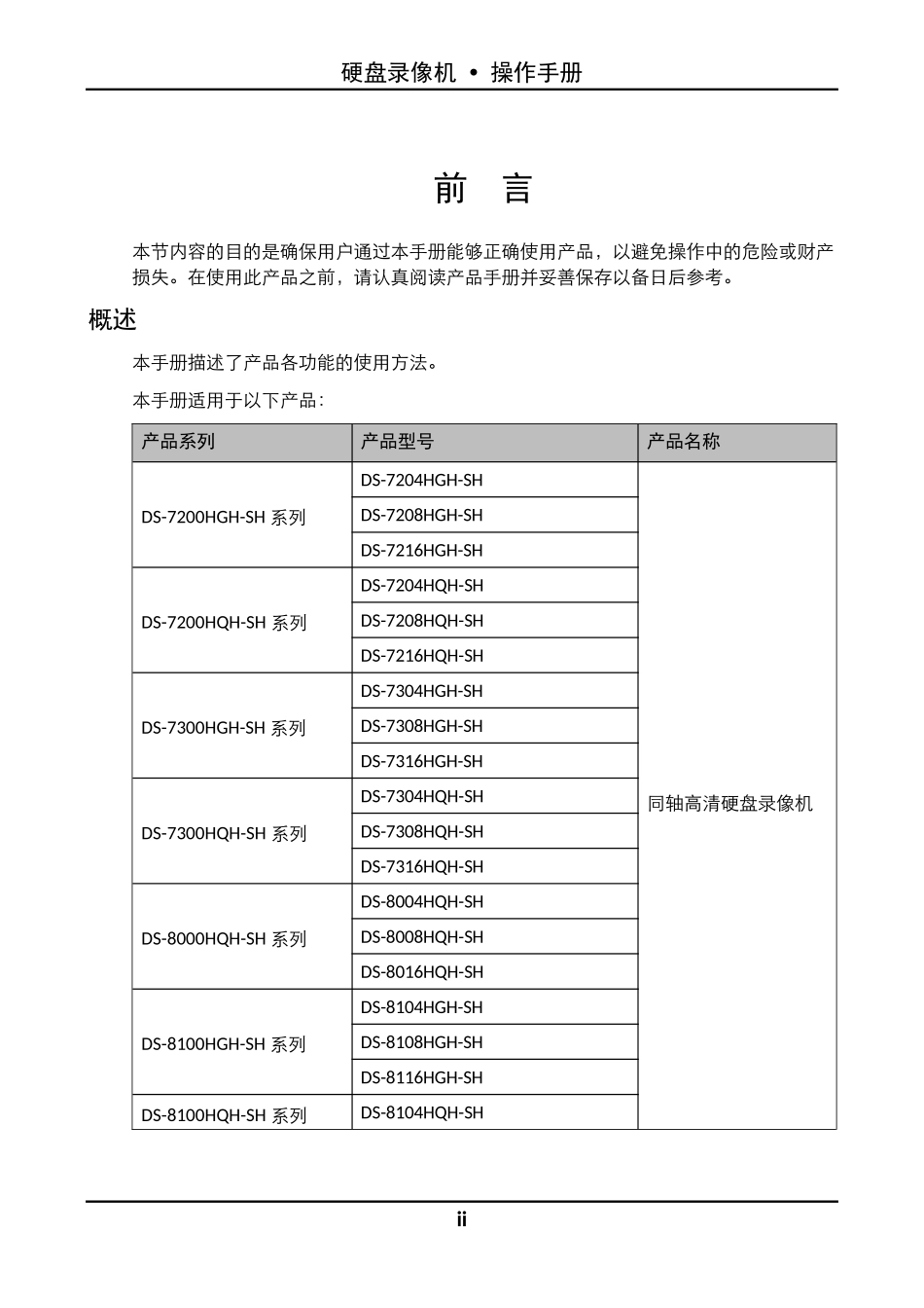 海康威视同轴高清XVR（SH系列）硬盘录像机-操作手册说明书_第3页