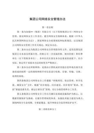集团公司网络安全管理办法