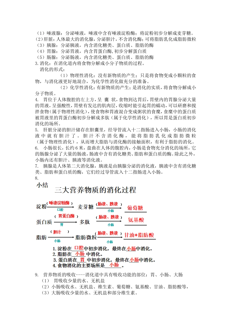 济南版七年级下册生物知识点总结_第3页