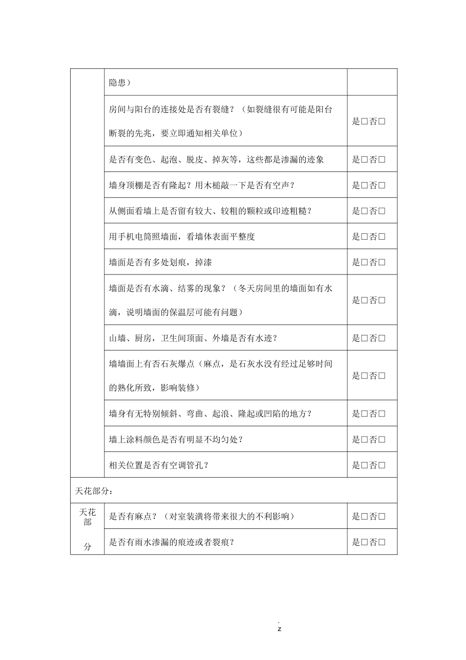 精装修验房最全表格_第2页