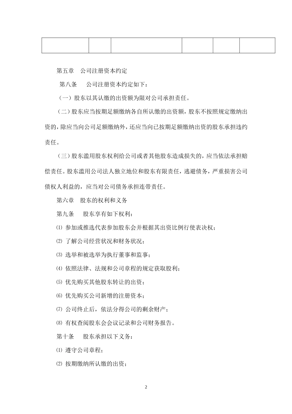 两人有限公司章程(终级版)_第2页