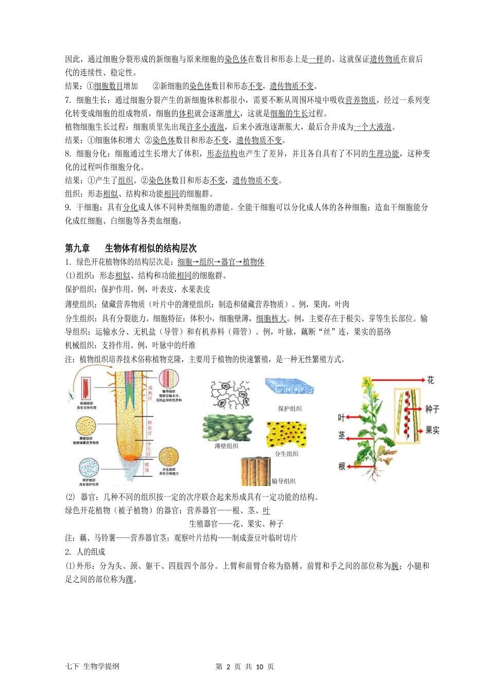 七下生物学复习提纲苏科版_第2页