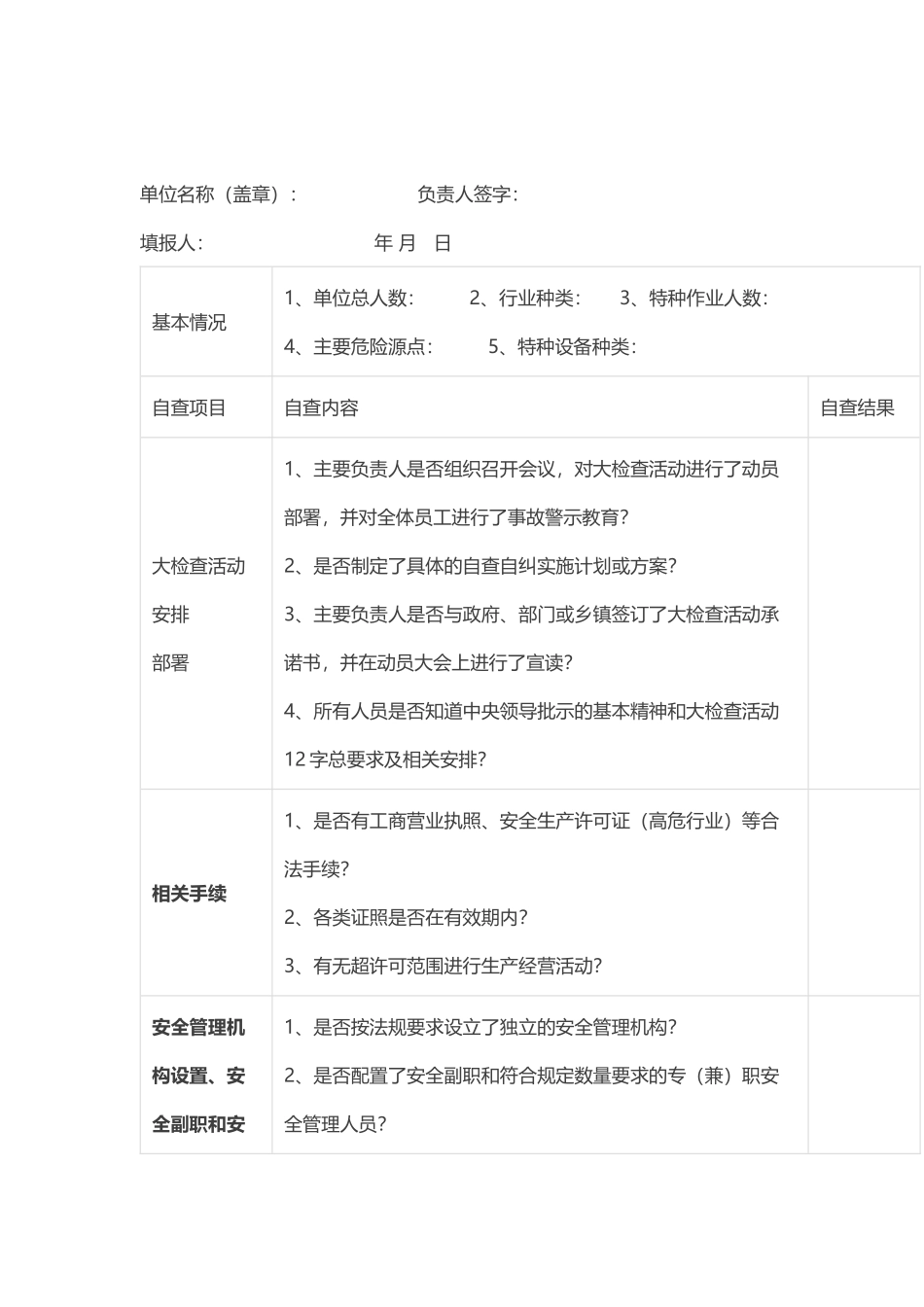 企业安全自查项目清单_第1页