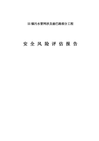 水管网涉路工程风险评估报告