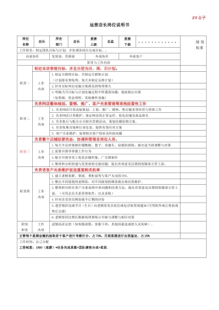 淘宝天猫电商各岗位职责表