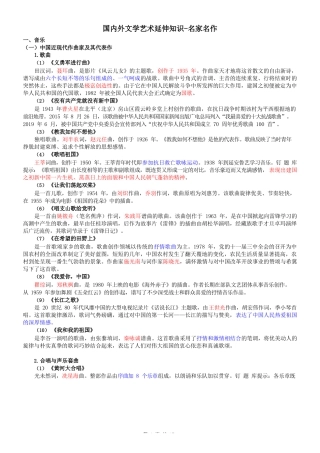 文学艺术延伸知识-名家名作