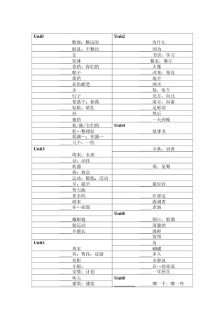 五年级下册英语单词表