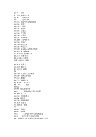 西药的ATC编码-青城驿站