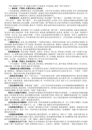 县委副书记、县长在县政府全体会议上的讲话