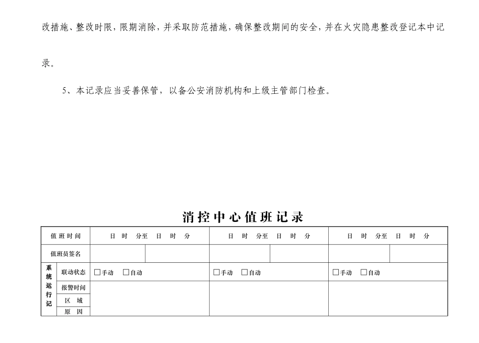 消防控制室值班记录本(一至两个月一本)_第3页
