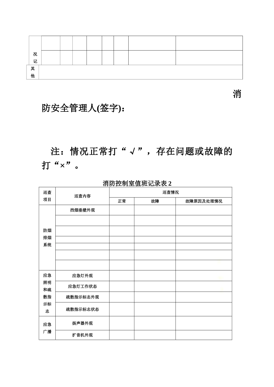 消防控制室值班记录表_第3页