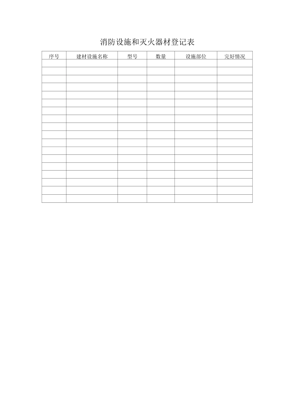 消防设施和灭火器材登记表_第1页