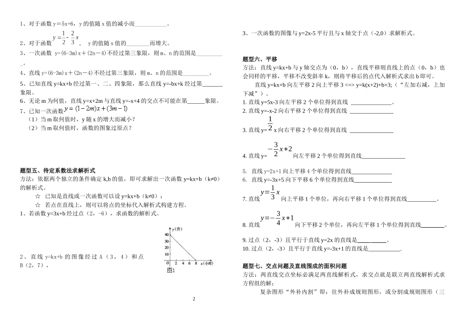一次函数经典题型+习题(精华-含答案)_第2页