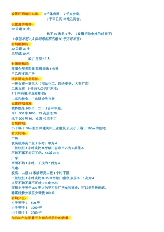 一级消防工程师重点记忆口诀
