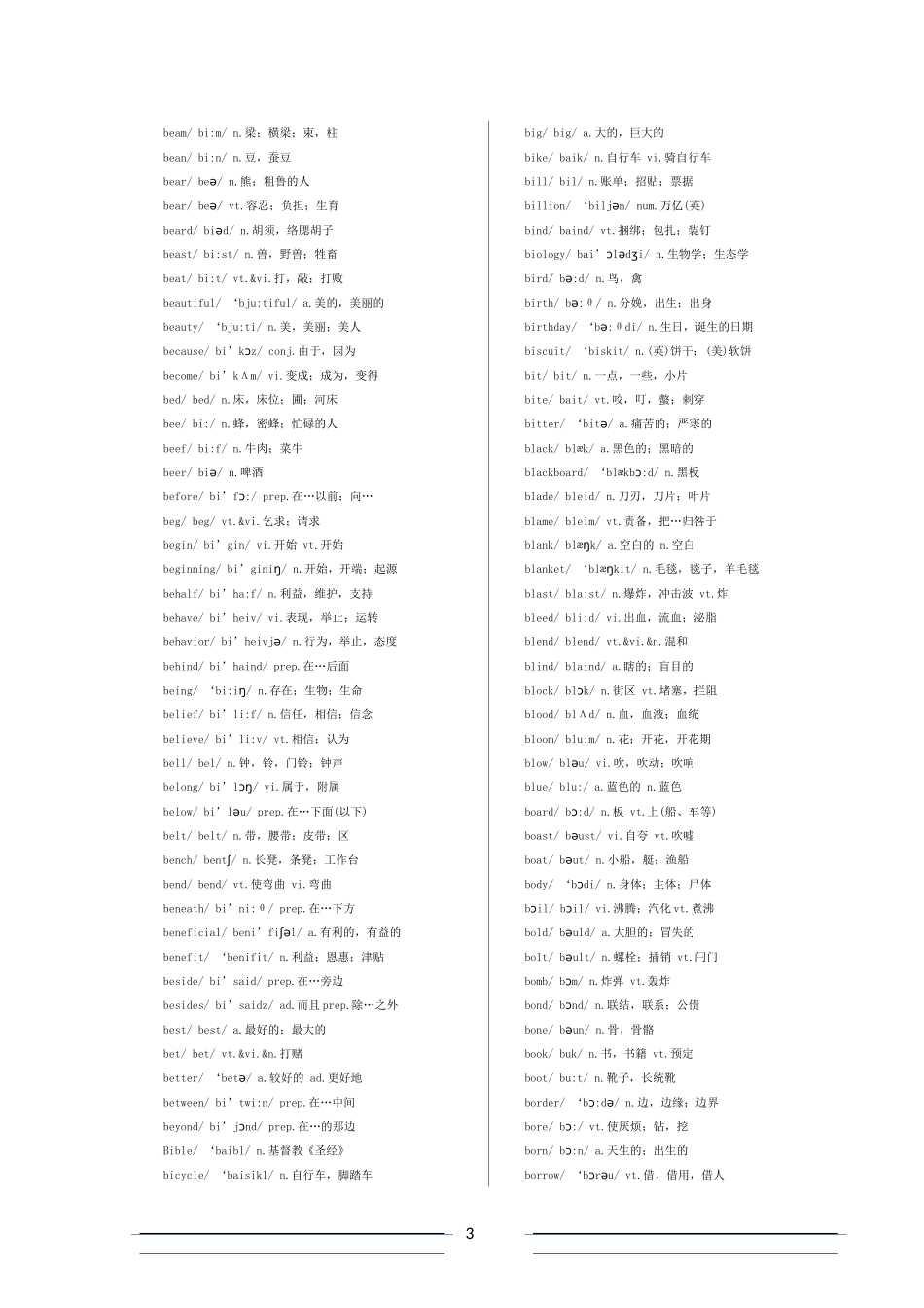 英语四级词汇_第3页