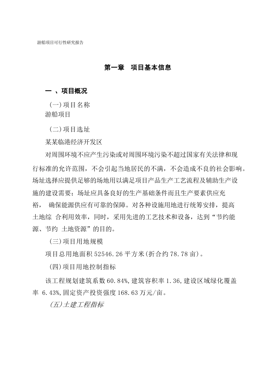 游船项目可行性研究报告_第1页