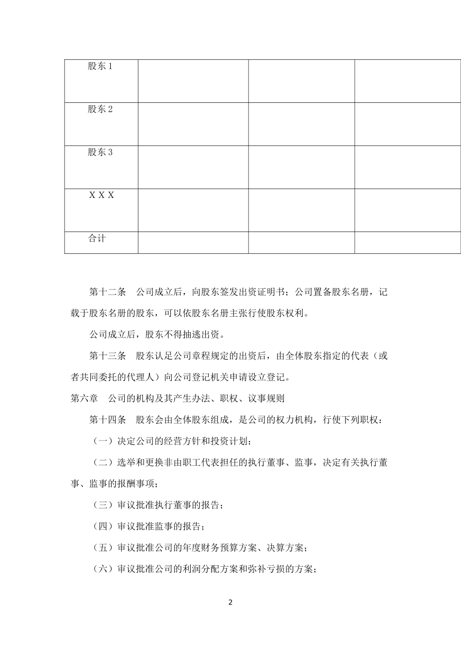 有限责任公司公司章程范本_第3页
