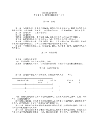 有限责任公司章程-(不设董事会监事会)