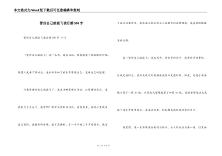 管好自己就能飞读后感500字