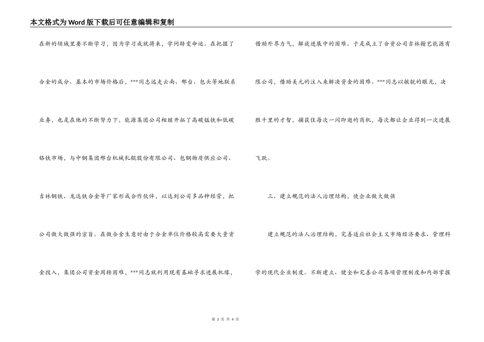 集团公司董事长先进事迹_第3页