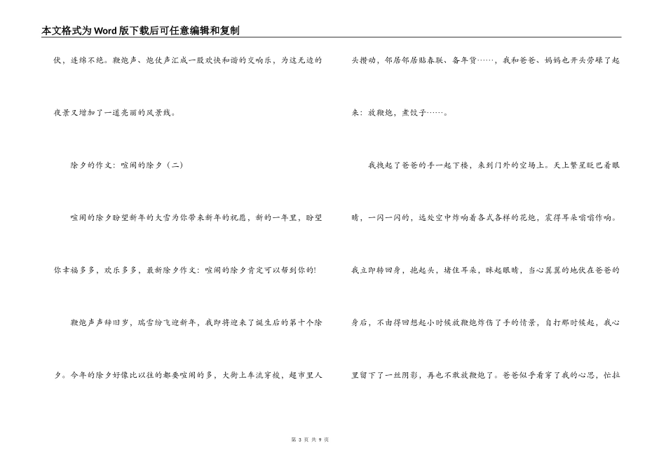除夕的作文：热闹的除夕_第3页