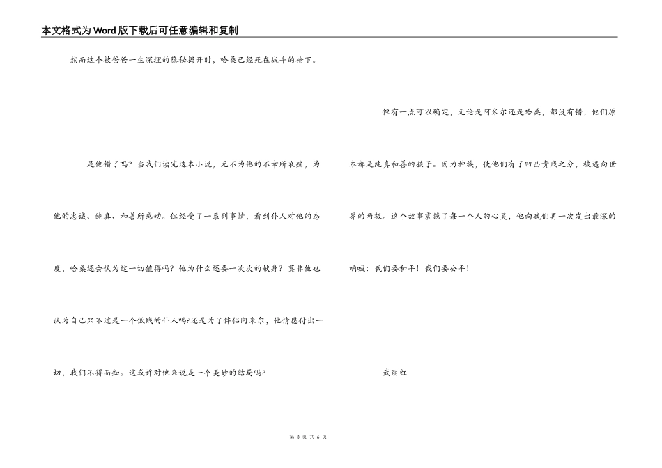 追风筝的人读后感_第3页