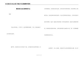 繁星春水读后感寒假作业