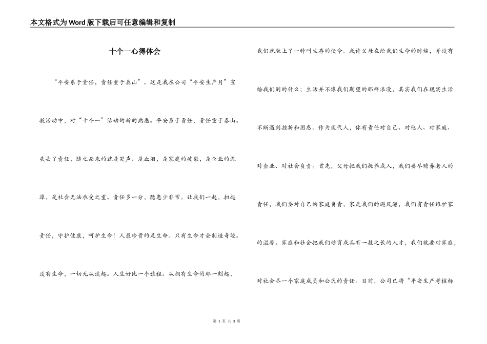 十个一心得体会_第1页