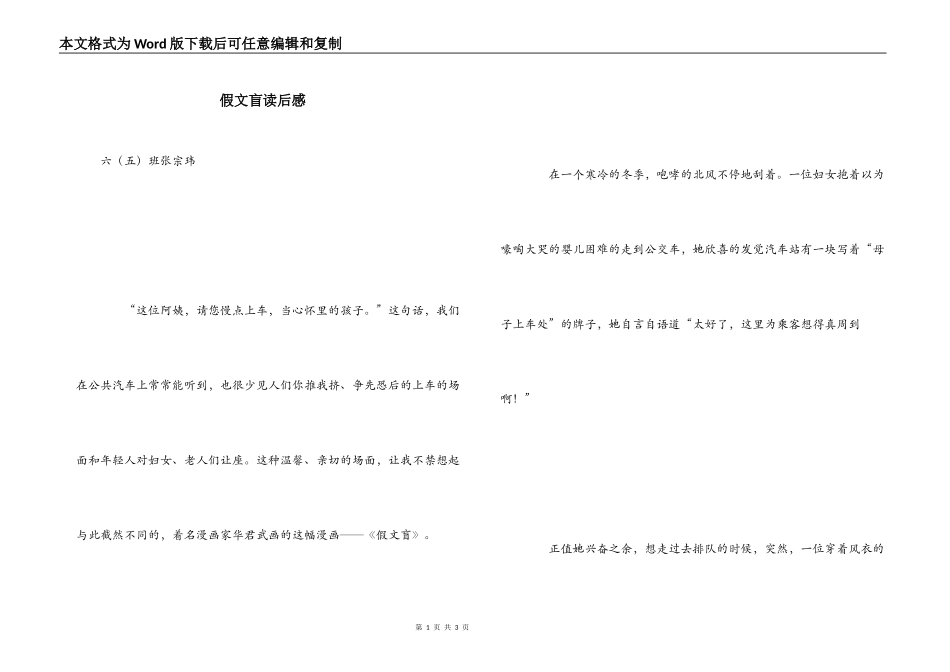 假文盲读后感_第1页